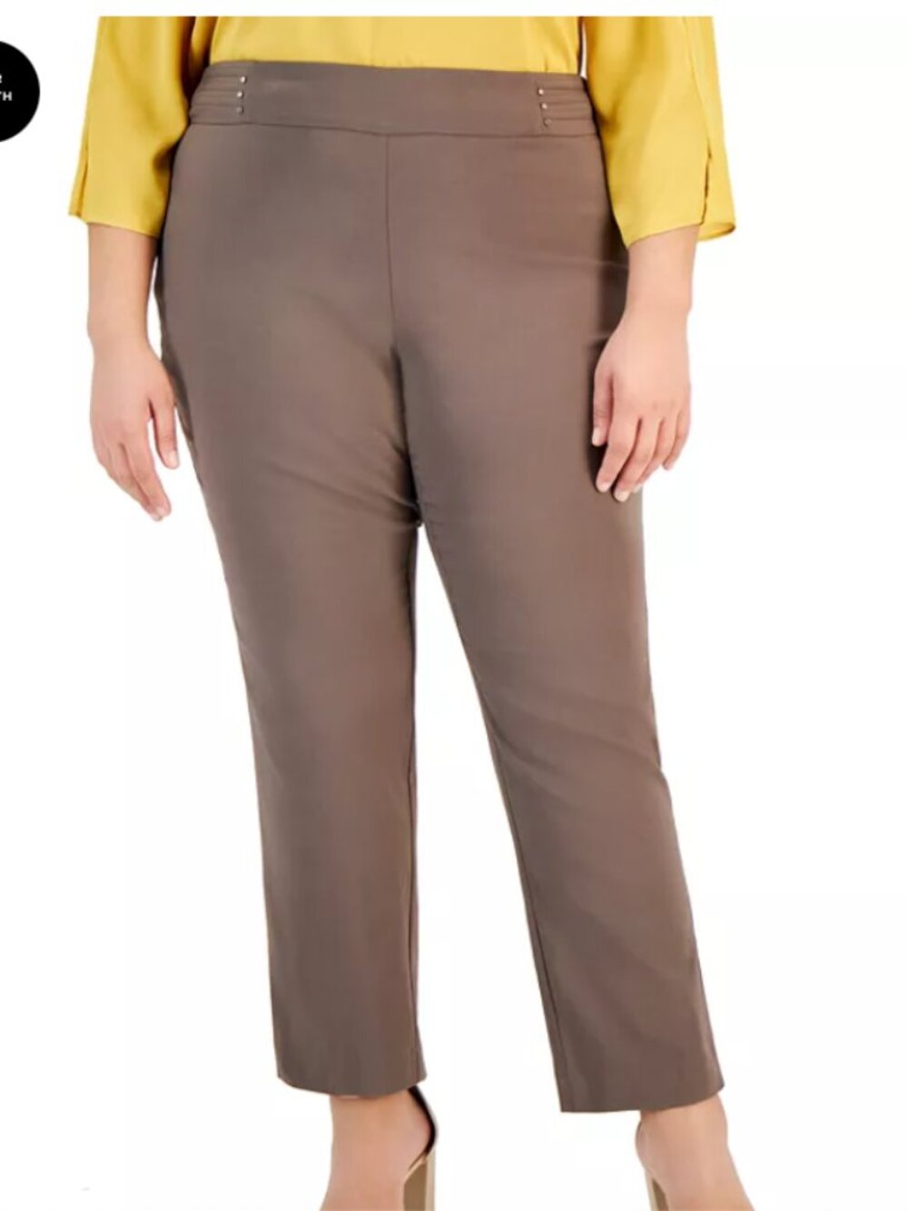 PLUS JM Collection Tummy Control Waverly Pull on Stretch Jeggings Brown Clay 24W